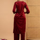Women Ethnic Motifs Embroidered Zari Work Velvet Kurta with Trousers