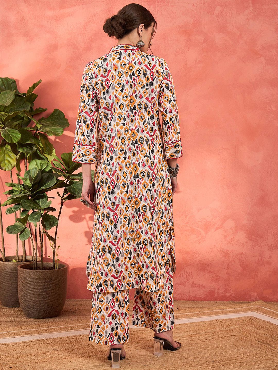 Women Ethnic Motifs Printed Pure Cotton Kurta with Palazzos