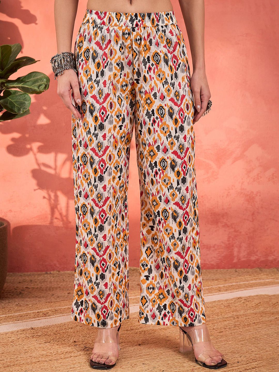 Women Ethnic Motifs Printed Pure Cotton Kurta with Palazzos