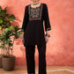 Women Floral Embroidered V-Neck Kurta with Salwar