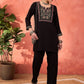 Women Floral Embroidered V-Neck Kurta with Salwar