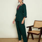 Women Floral Embroidered Wollen Kurta with Patiala