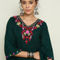 Women Floral Embroidered Wollen Kurta with Patiala