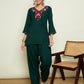 Women Floral Embroidered Wollen Kurta with Patiala