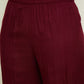 Women Floral Embroidered Woollen Kurta with Trousers