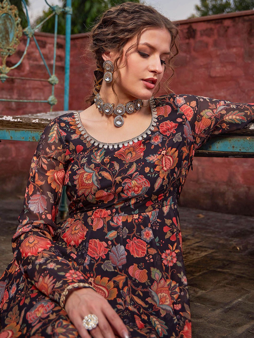 Women Floral Printed Kurta with Palazzos