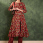 Women Floral Printed Regular Pure Cotton Kurta with Trousers