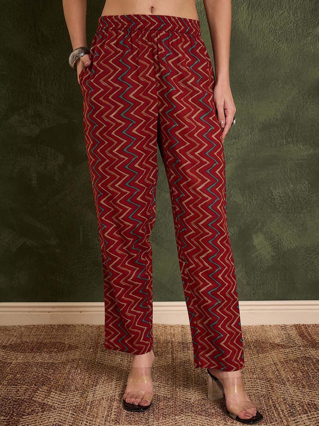 Women Floral Printed Regular Pure Cotton Kurta with Trousers