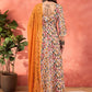 Women Printed Pure Cotton Kurta with Palazzos & With Dupatta
