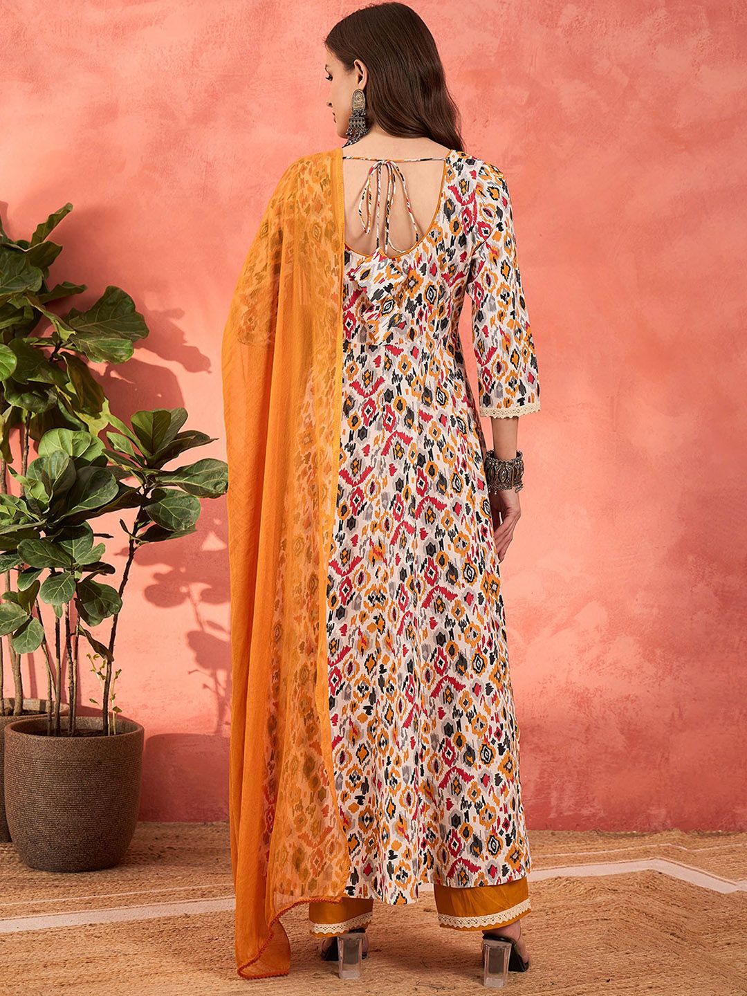 Women Printed Pure Cotton Kurta with Palazzos & With Dupatta