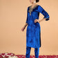 Women Velvet Ethnic Motifs Embroidered Kurta with Trousers