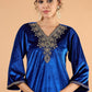 Women Velvet Ethnic Motifs Embroidered Kurta with Trousers