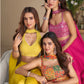 Mustard Silk Embroidered Choli Palazzo Set With Dupatta