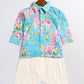 Sishu Boy's Aqua Floral Printed Kurta Patiala Set