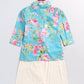 Sishu Boy's Aqua Floral Printed Kurta Patiala Set