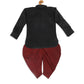 Sishu Boy's Black Kurta And Maroon Cowl Dhoti Set