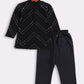Sishu Boy's' Black Mirror Work Kurta Pyjama Set