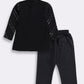 Sishu Boy's' Black Mirror Work Kurta Pyjama Set