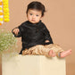 Sishu Boy's Black & Rose Gold-Toned Kurta With Dhoti Pant Set