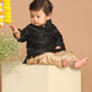 Sishu Boy's Black & Rose Gold-Toned Kurta With Dhoti Pant Set