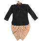 Sishu Boy's Black & Rose Gold-Toned Kurta With Dhoti Pant Set