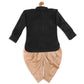 Sishu Boy's Black & Rose Gold-Toned Kurta With Dhoti Pant Set