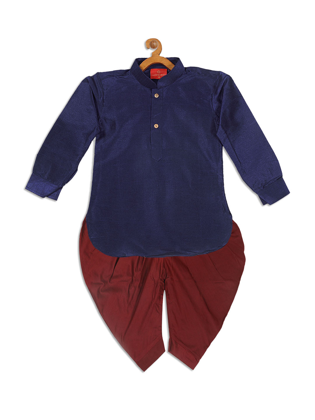 Sishu Boy's Blue Kurta And Cowl Dhoti Set
