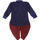 Sishu Boy's Blue Kurta And Cowl Dhoti Set