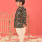Sishu Boy's' Blue Patola Print Festive Kurta Pyjama Set