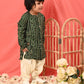 Sishu Boy's' Green Bandhni Kurta And Patiala Set