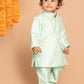 Sishu Boy's' Green Viscose Kurta And Pyjama Set
