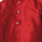 Sishu Boy's Maroon Kurta And Black Cowl Dhoti Set