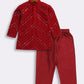 Sishu Boy's' Maroon Mirror Work Kurta Pyjama Set