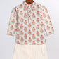 Sishu Boy's' Multicolor-Base-Beige And Cream Kurta Patiala Set