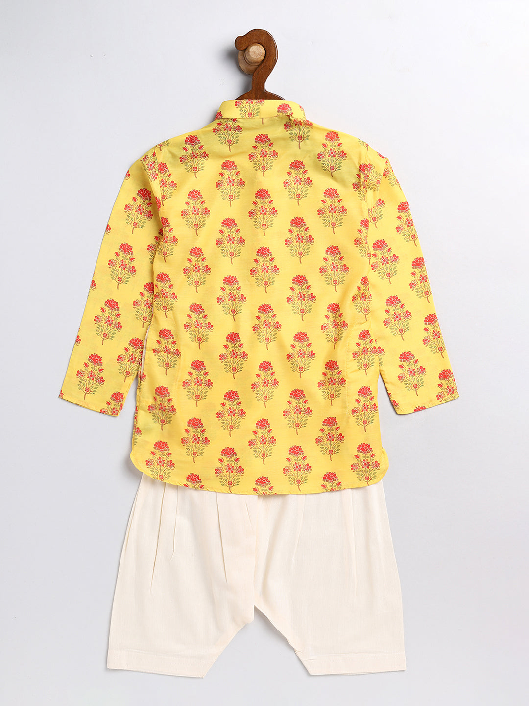 Sishu Boy's' Multicolor-Base-Mustard And Cream Kurta Patiala Set