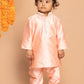 Sishu Boy's' Pink Viscose Kurta And Pyjama Set