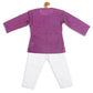 Sishu Boy's' Purple Cotton Kurta And White Pyjama Set
