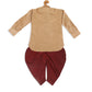 Sishu Boy's Rose Gold & Maroon Kurta With Dhoti Pant Set