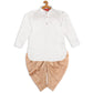 Sishu Boy's White & Rose Gold Kurta With Dhoti Pant Set