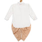 Sishu Boy's White & Rose Gold Kurta With Dhoti Pant Set