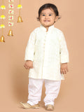 Sishu Boy's Yellow Chikankari Pure Cotton Kurta