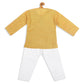 Sishu Boy's' Yellow Cotton Kurta And White Pyjama Set