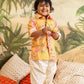 Sishu Boy's Yellow Floral Printed Kurta Patiala Set