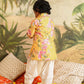 Sishu Boy's Yellow Floral Printed Kurta Patiala Set