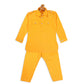 Sishu Boy's Yellow Pure Cotton Pathani Kurta With Pyjama Set