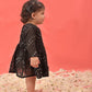 Sishu Girl's Black Mirror Kurta
