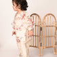 Sishu Girl's Cream Floral Print Kurta Pyjama Set