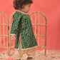 Sishu Girl's Green Bandhni Print Kurta And Patiala Set