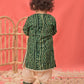 Sishu Girl's Green Bandhni Print Kurta And Patiala Set
