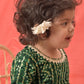 Sishu Girl's Green Bandhni Print Kurta And Patiala Set